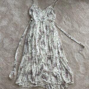 Showpo Cream Floral High Low Dress